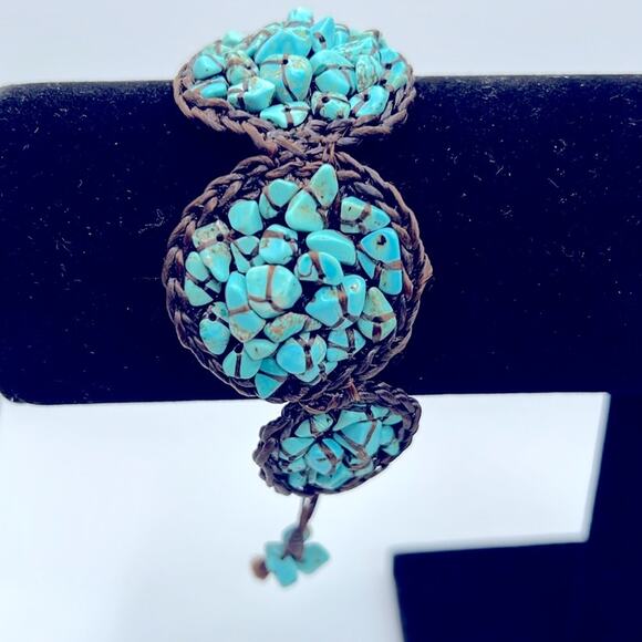 Mosaic Turquoise Stone Bracelet - Picture 10 of 12